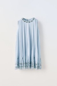 BEADED PLEATED DRESS
