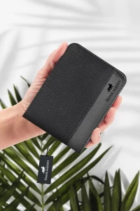 Frank Martin-Original Men's Wallet Black Sporty & Stylish Leather Fabric Boxed